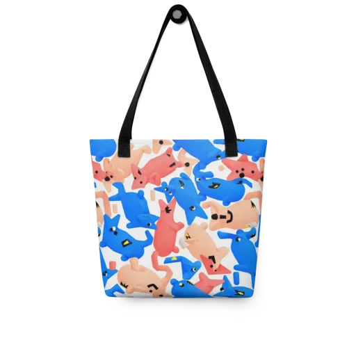Blue Zoo Parade on a Tote Bag