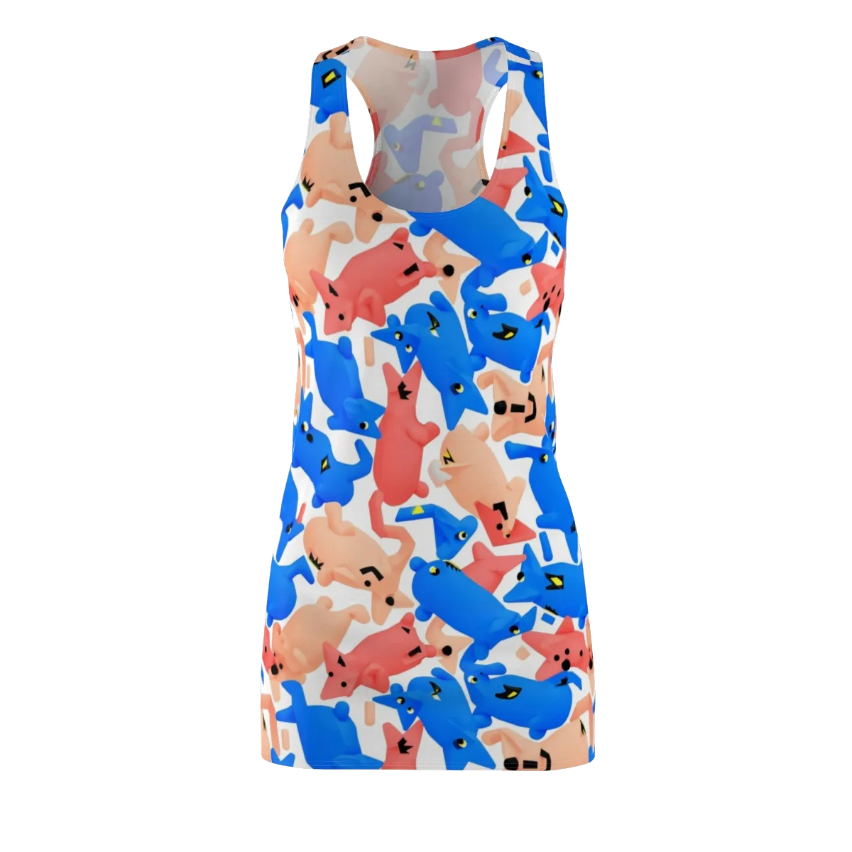 Blue Zoo Parade on Racerback Dress — Front