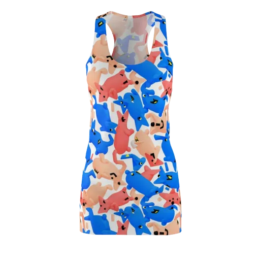 Blue Zoo Parade on a Racerback Dress