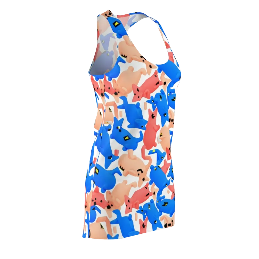 Blue Zoo Parade on Racerback Dress — Front Side