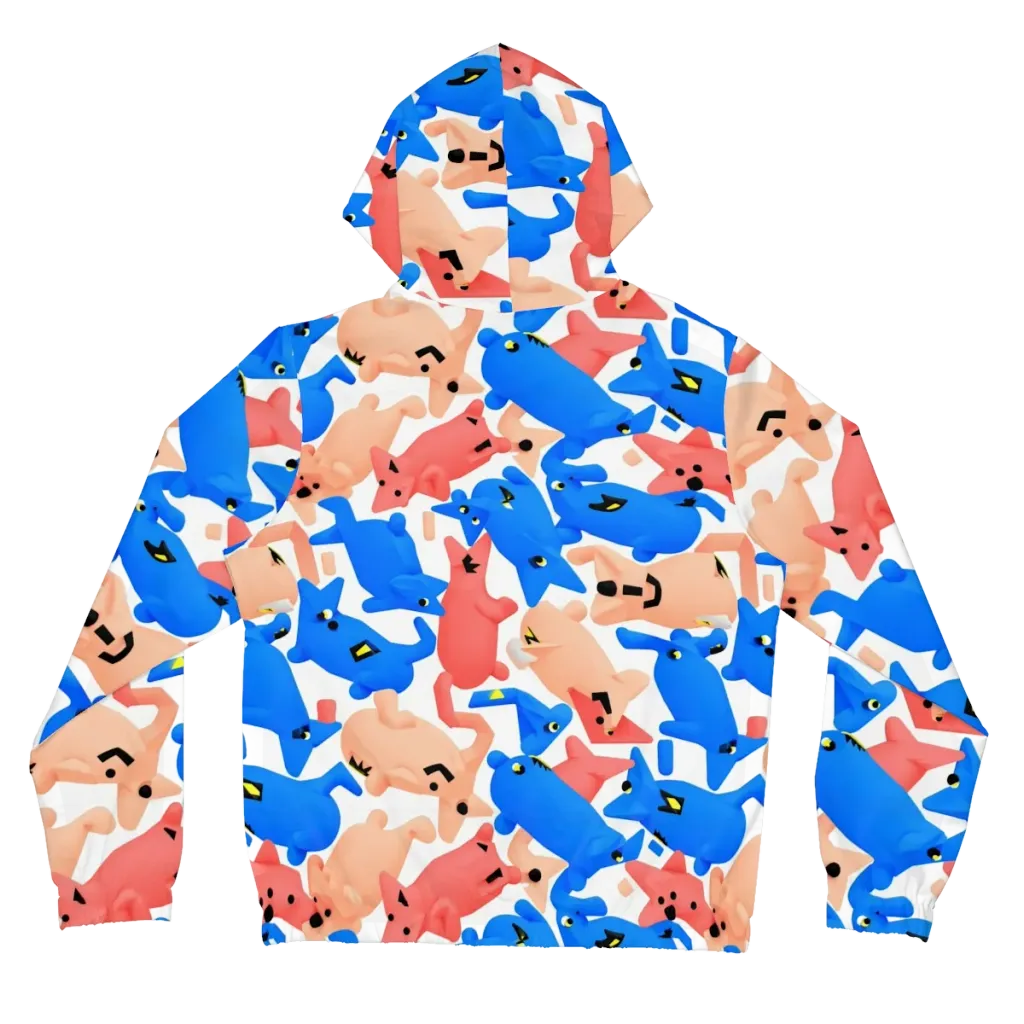 Blue Zoo Parade on Women's Full-Zip Hoodie — Back