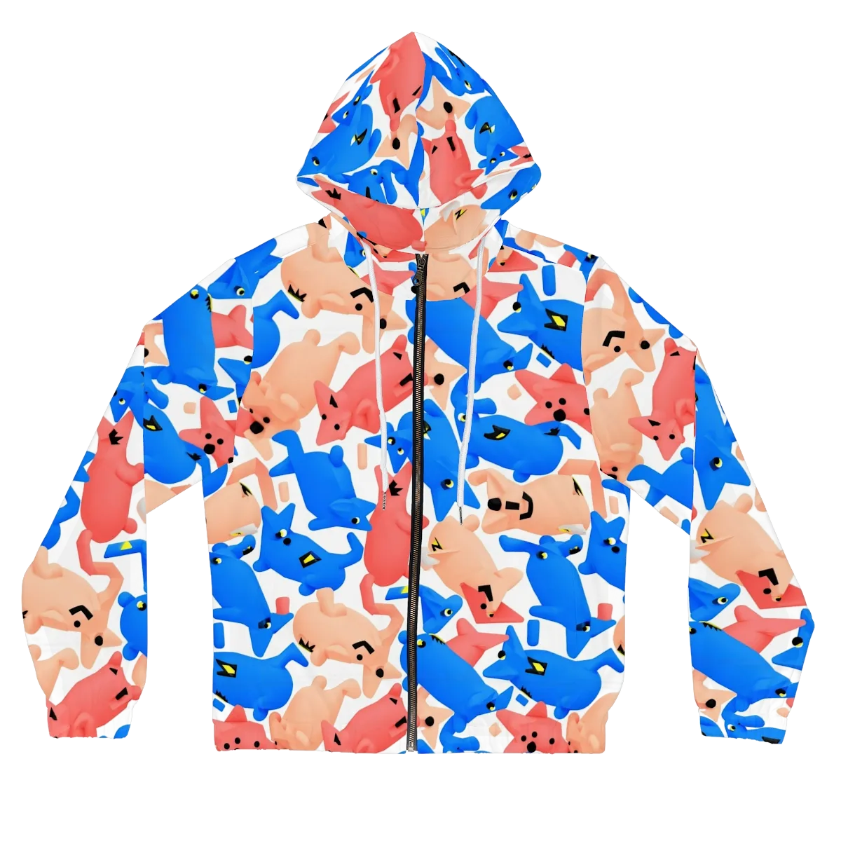 Blue Zoo Parade on Women's Full-Zip Hoodie — Front