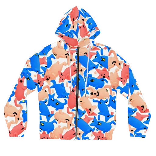 Blue Zoo Parade on Women's Full-Zip Hoodie