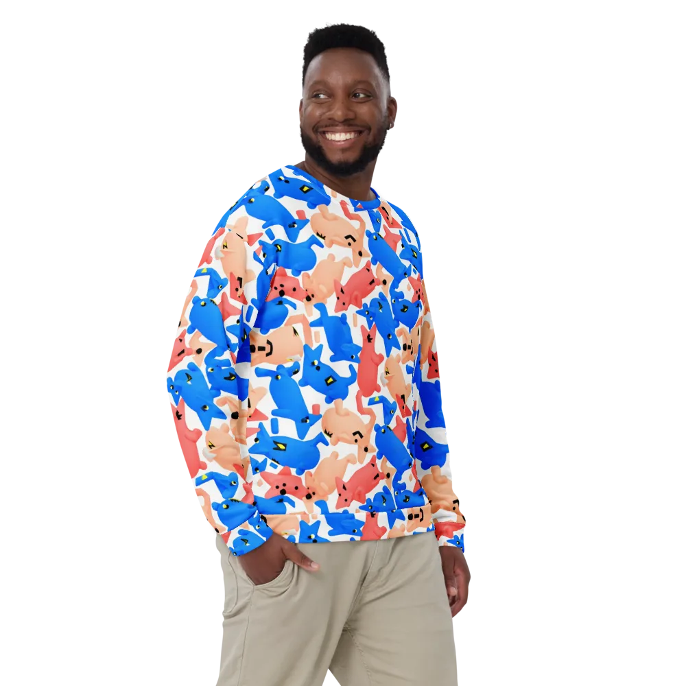 Blue Zoo Parade on Sweatshirt — Front
