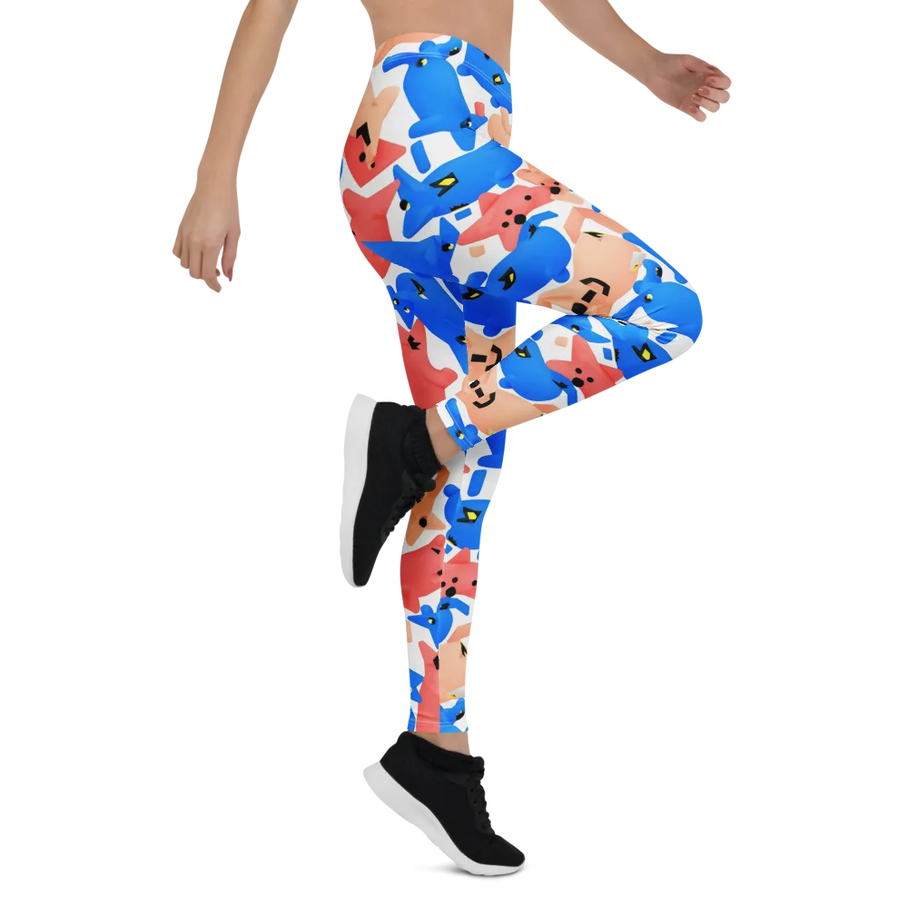 Blue Zoo Parade on Leggings — Right