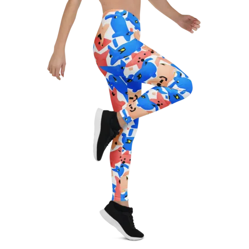 Blue Zoo Parade on a Leggings
