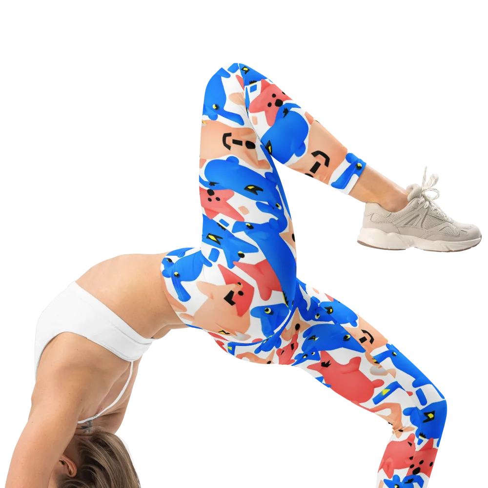 Blue Zoo Parade on Leggings — Right