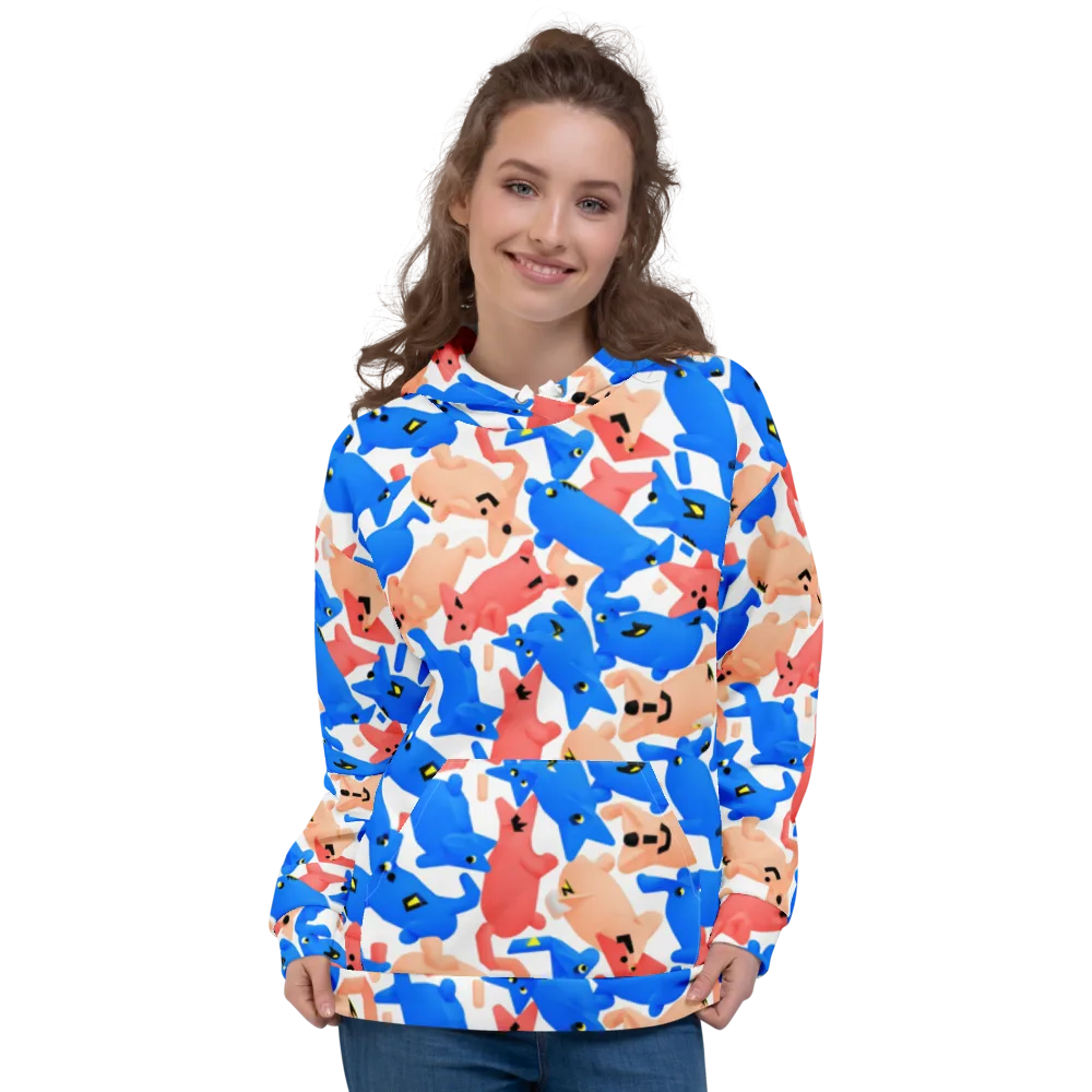 Blue Zoo Parade on Hoodie — Front