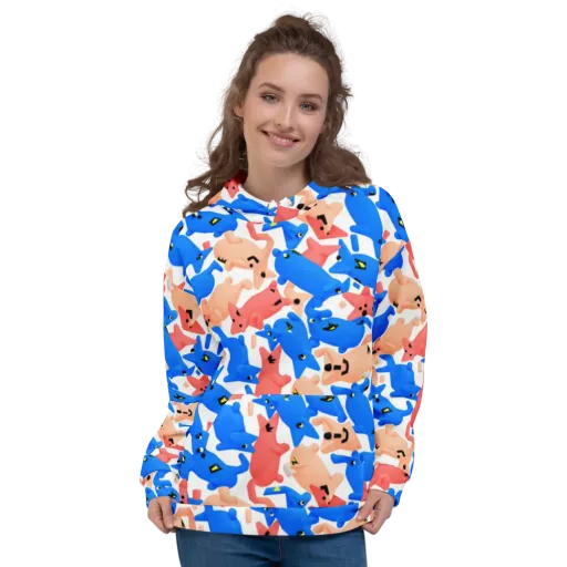 Blue Zoo Parade on a Hoodie