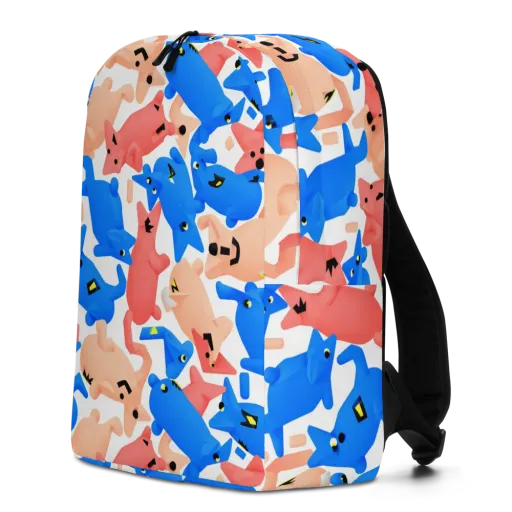 Blue Zoo Parade on a Minimalist Backpack