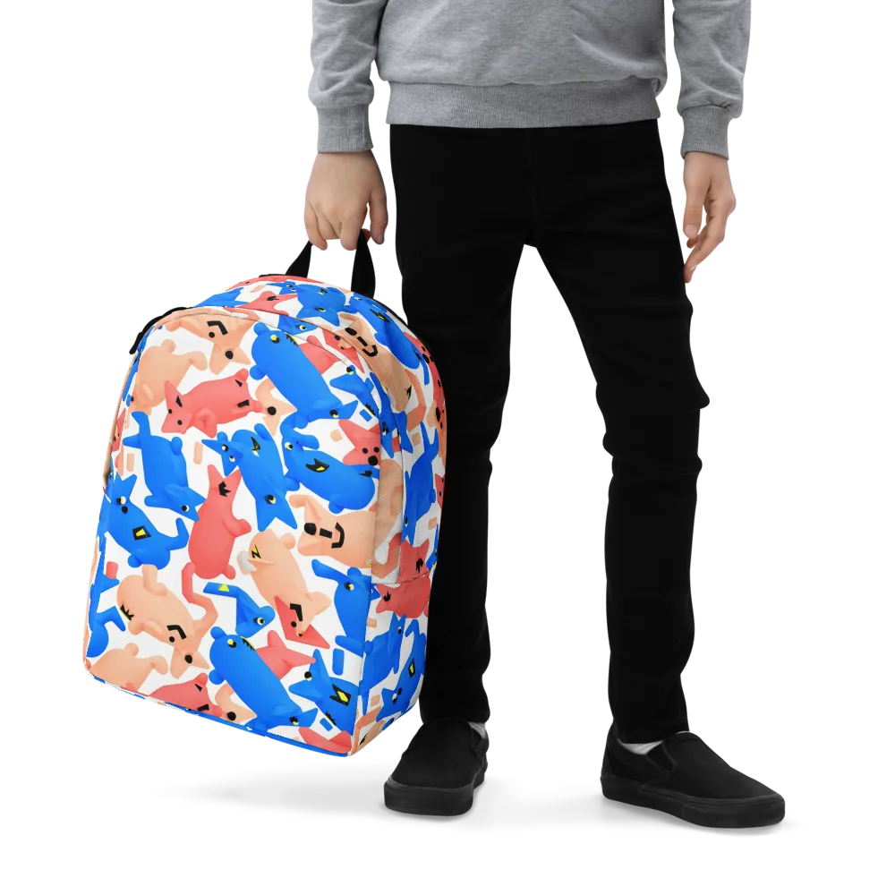 Blue Zoo Parade on Minimalist Backpack — Zoomed-in