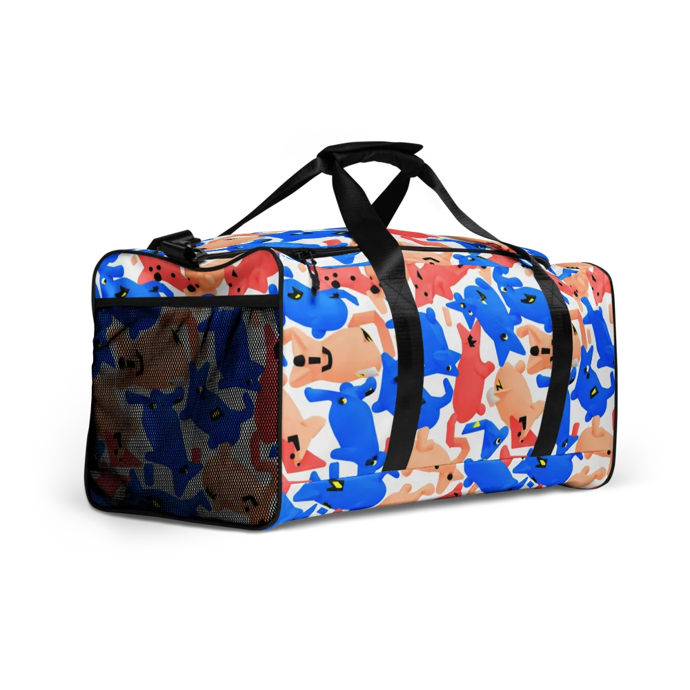 Blue Zoo Parade on Duffle Bag — Right Front