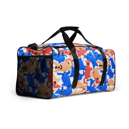 Blue Zoo Parade on a Duffle Bag