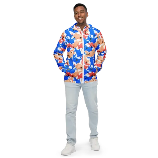 Blue Zoo Parade on a Men's Windbreaker