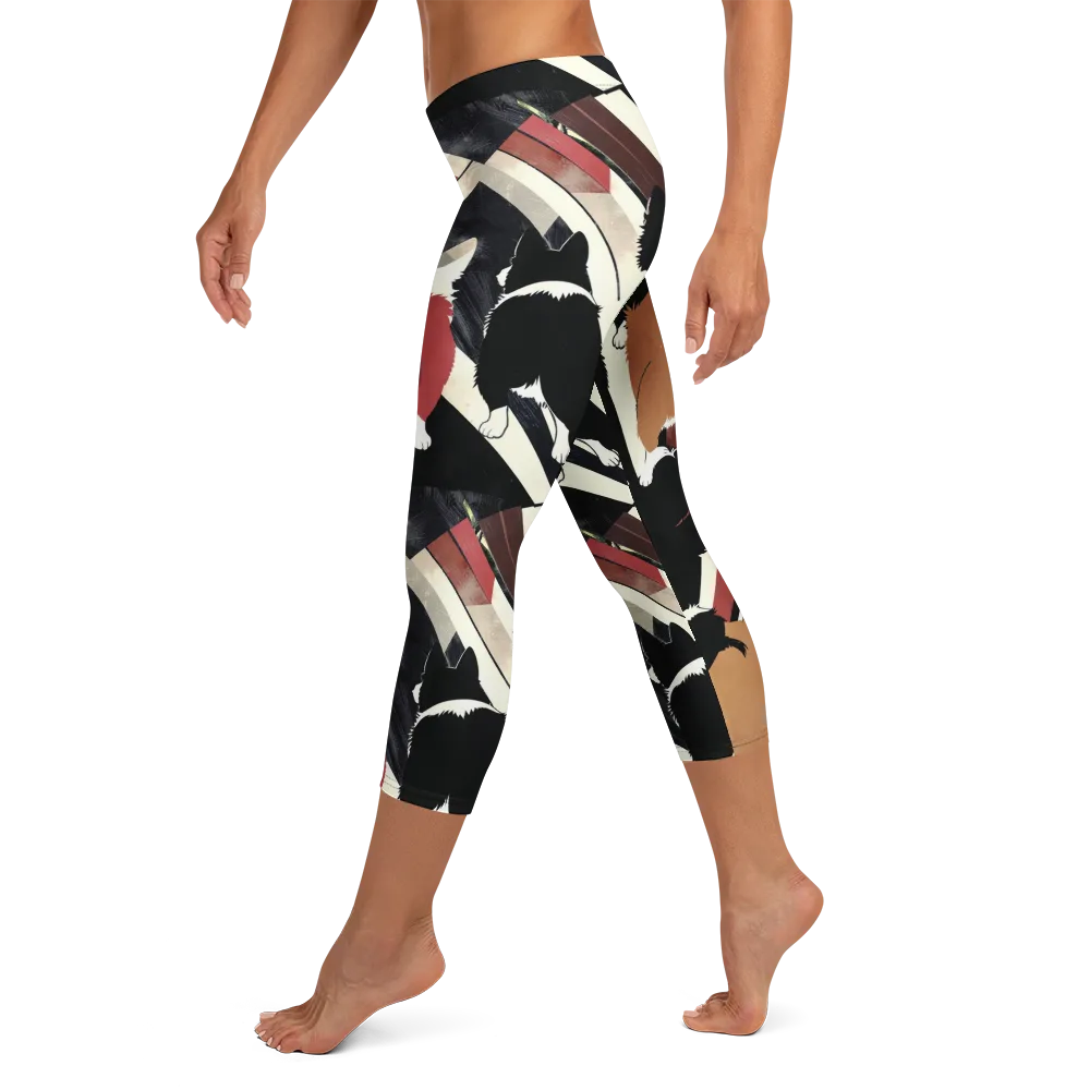 Backstreet Cats on Capri Leggings — Left