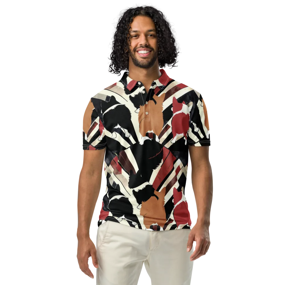 Backstreet Cats on Men's Slim Fit Polo Shirt — Front