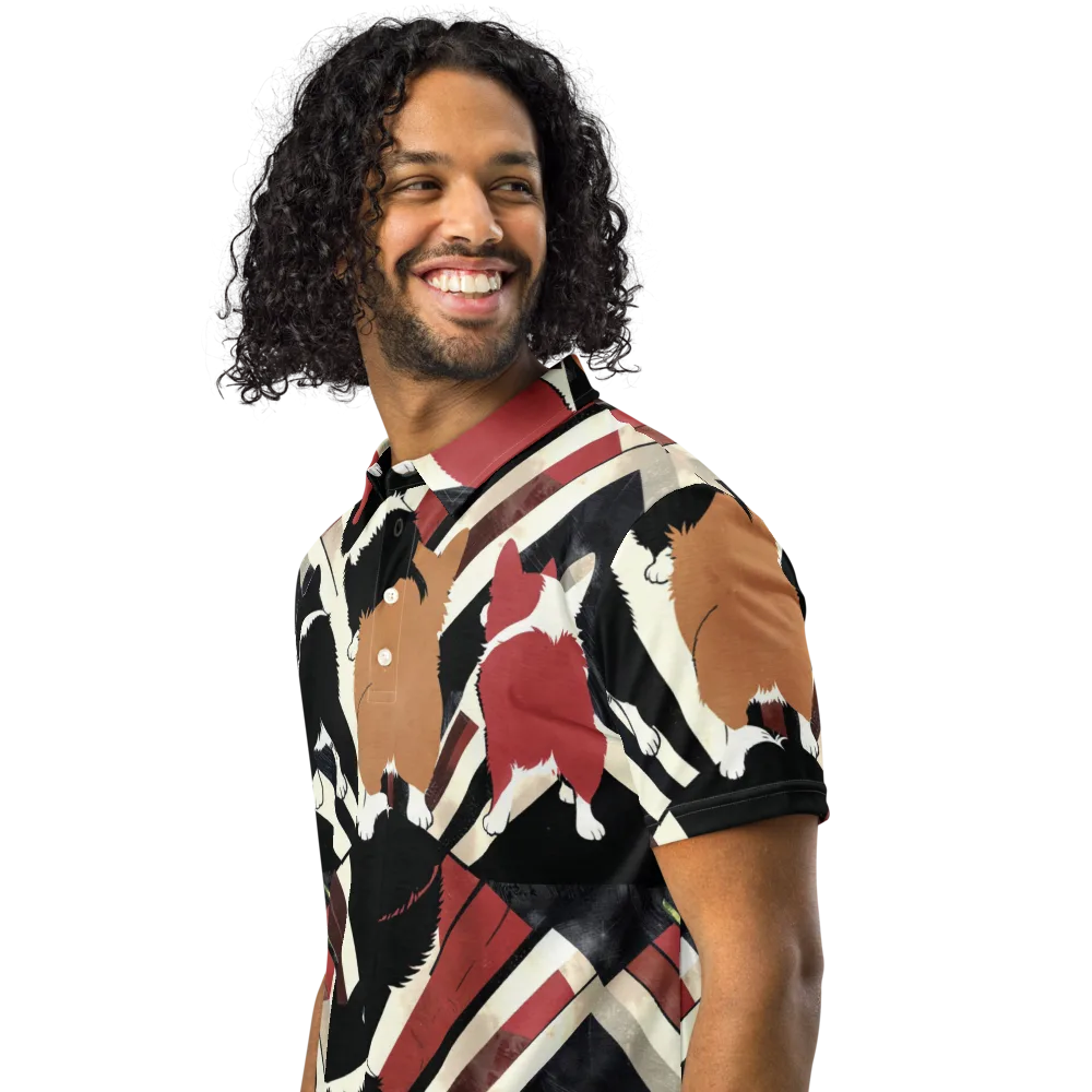 Backstreet Cats on Men's Slim Fit Polo Shirt — Left Front