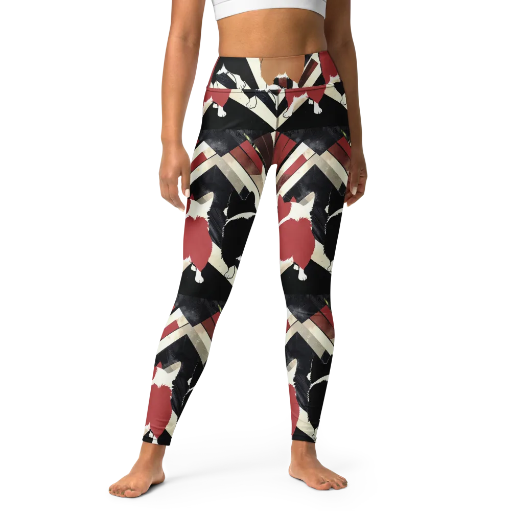 Backstreet Cats on Yoga Leggings — Front