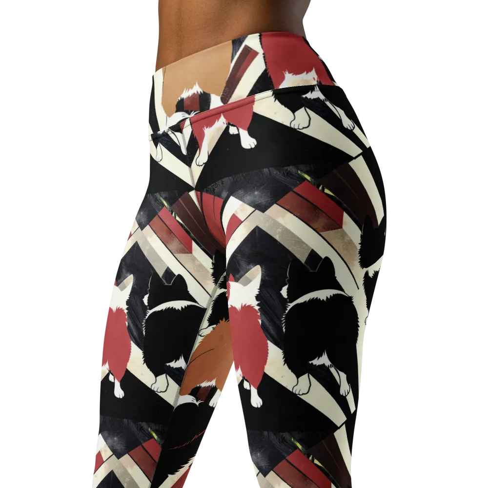 Backstreet Cats on Yoga Leggings — Left Front