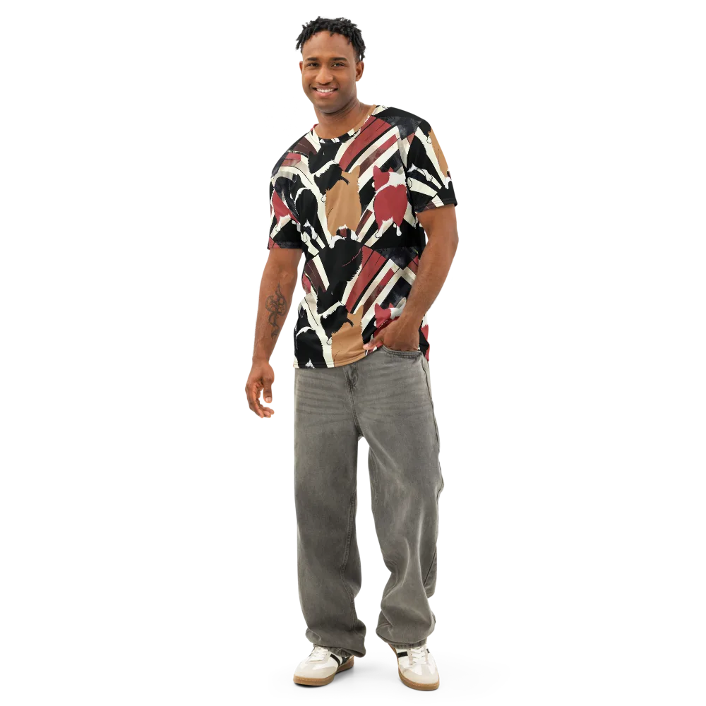 Backstreet Cats on Men's Cotton Crew Neck T-Shirt — Front