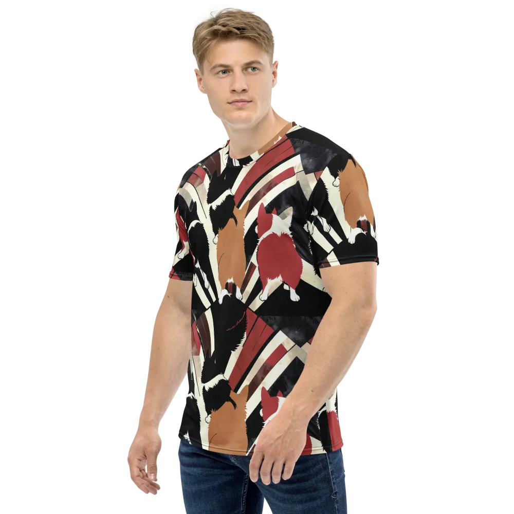 Backstreet Cats on Men's Crew Neck T-Shirt — Left