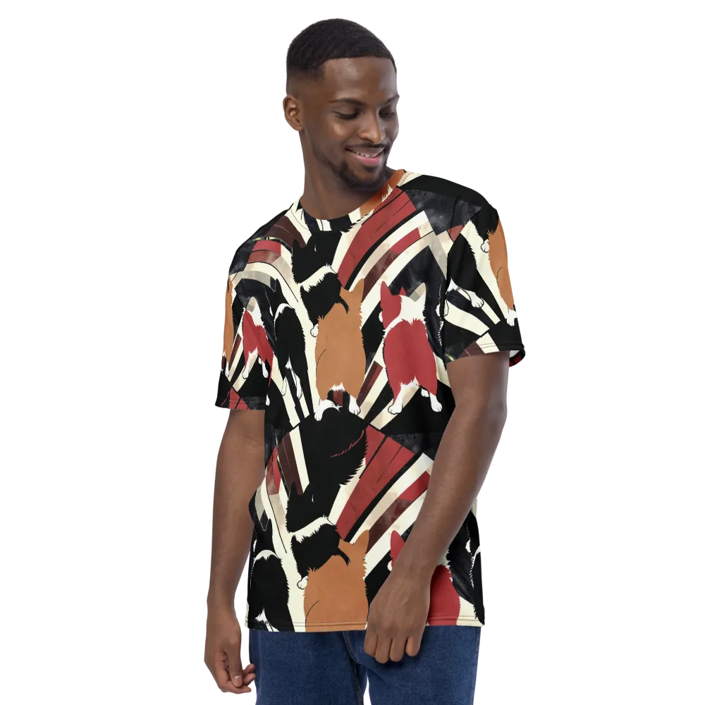 Backstreet Cats on Men's Crew Neck T-Shirt — Left