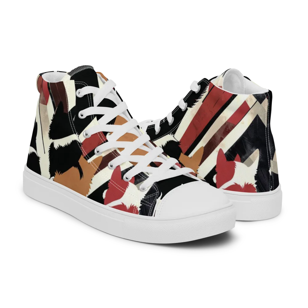 Backstreet Cats on Men's High Top Canvas Shoes — Right