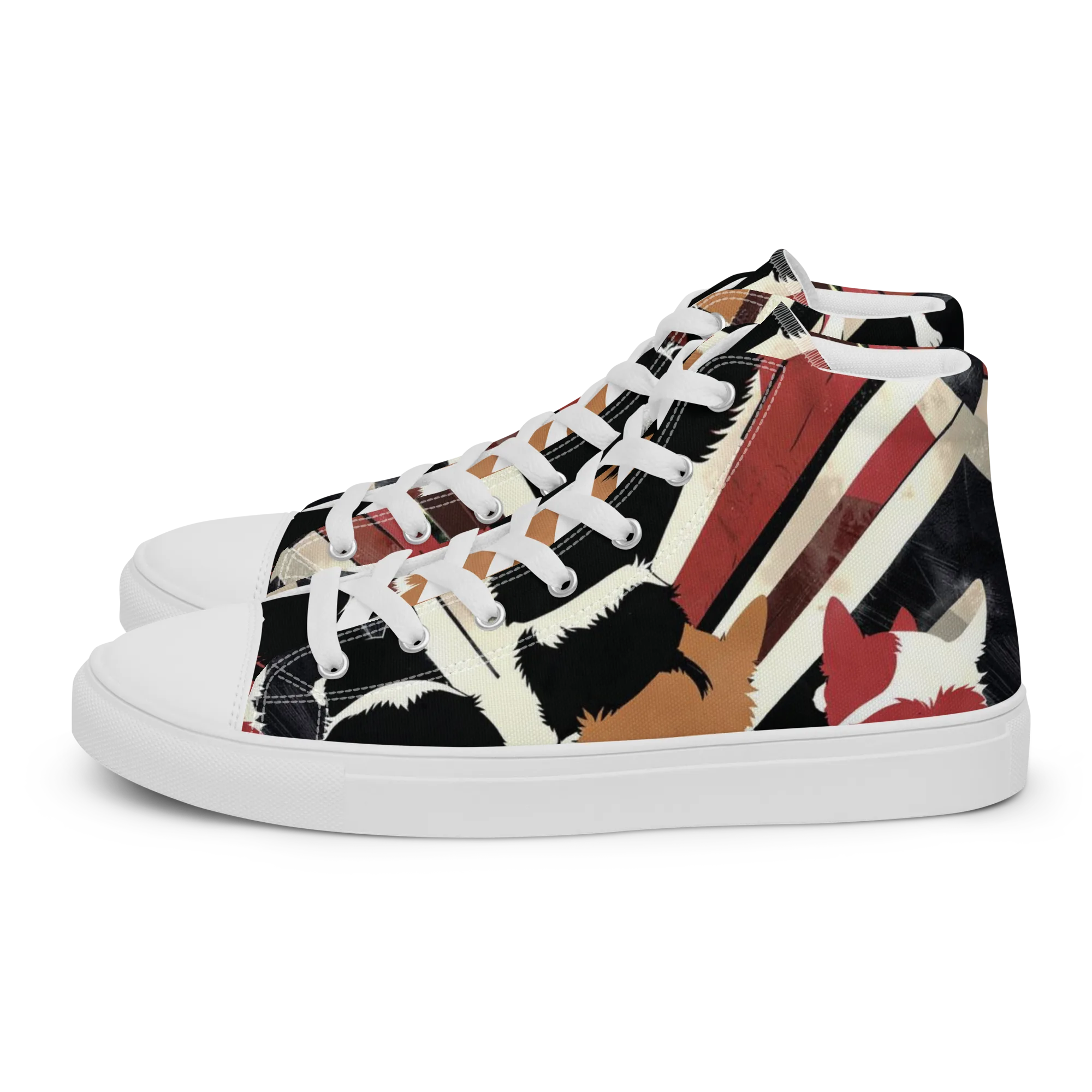 Backstreet Cats on Women's High Top Canvas Shoes — Left