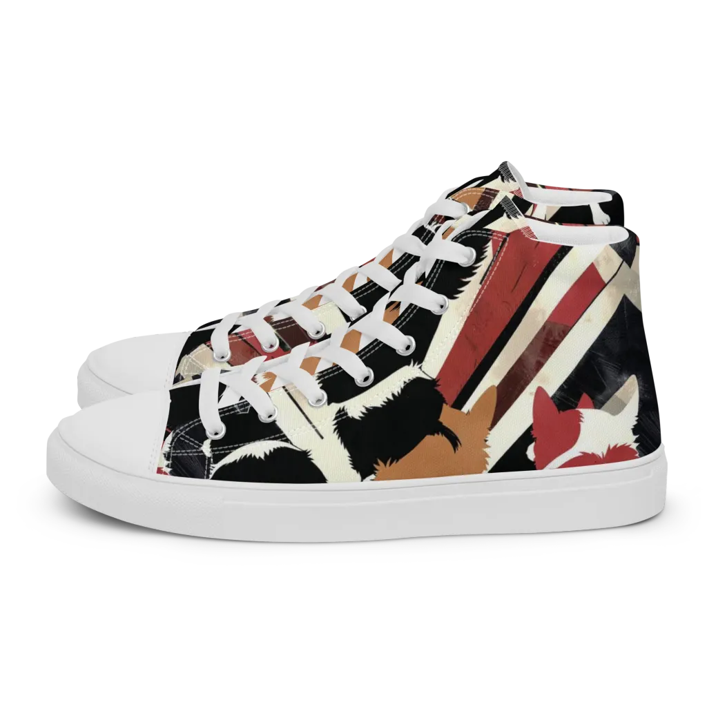 Backstreet Cats on Women's High Top Canvas Shoes — Left