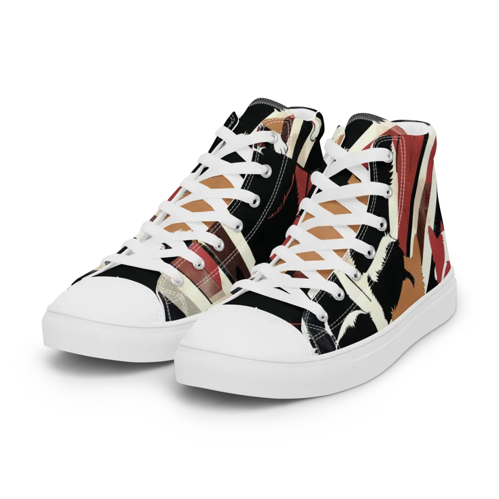Backstreet Cats on Women's High Top Canvas Shoes — Left Front