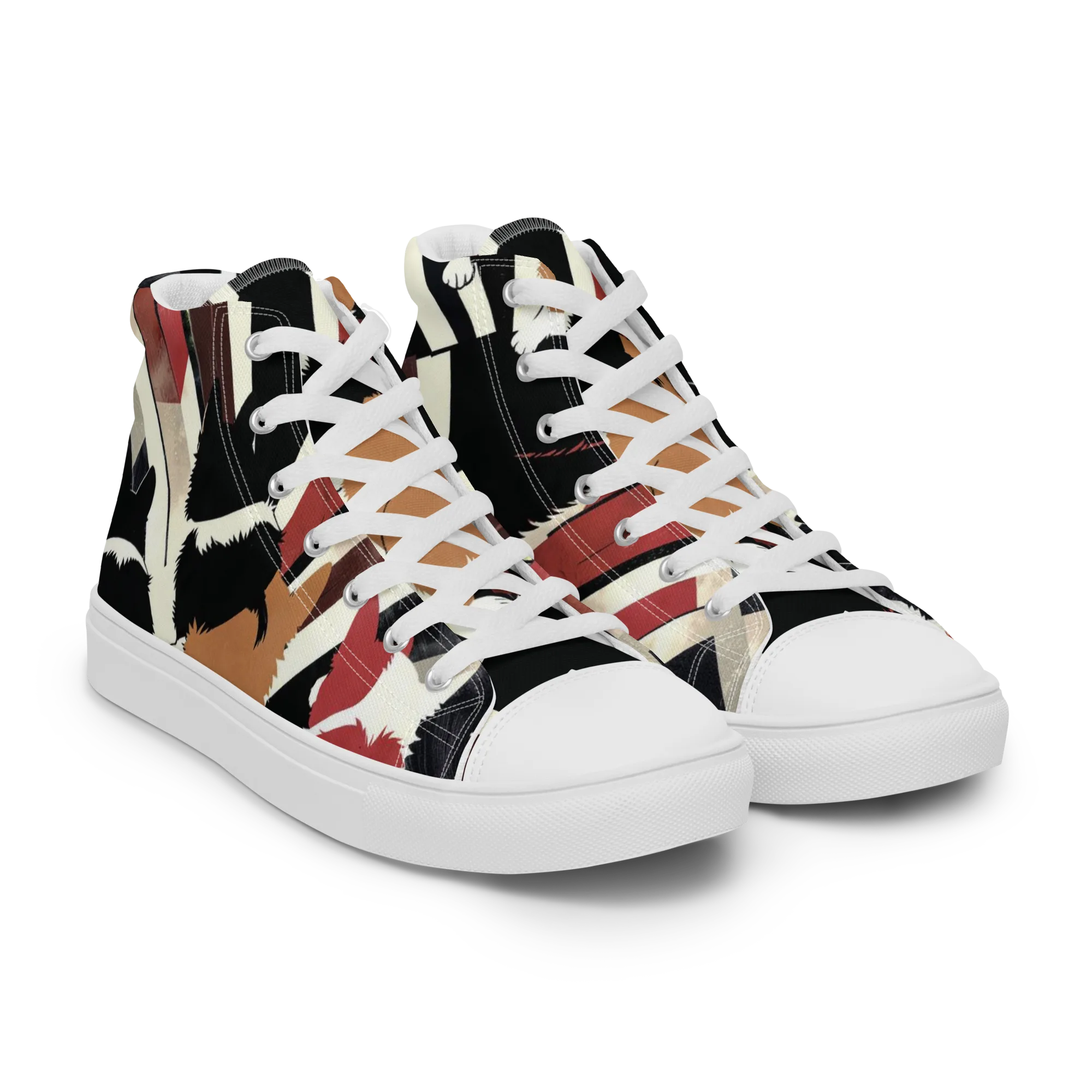 Backstreet Cats on Women's High Top Canvas Shoes — Right Front
