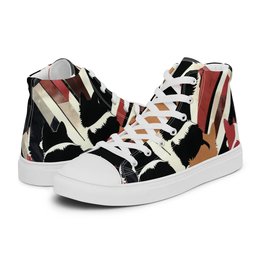 Backstreet Cats on Women's High Top Canvas Shoes — Left
