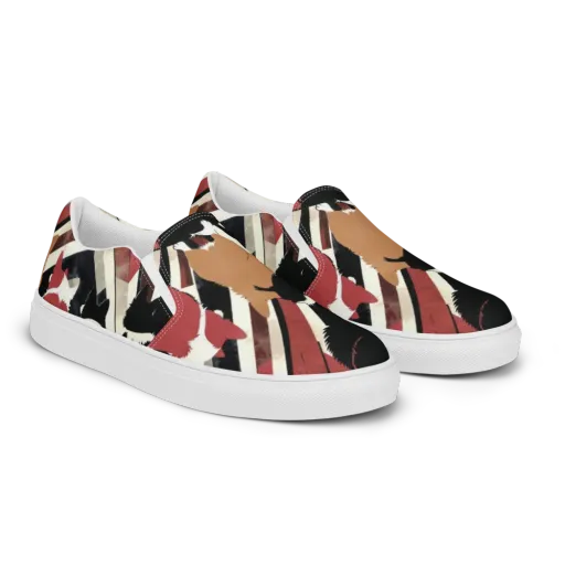 Backstreet Cats on a Men's Slip-On Canvas Shoes