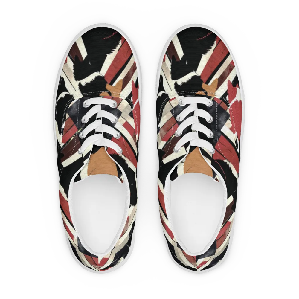 Backstreet Cats on Men's Lace-Up Canvas Shoes — Front