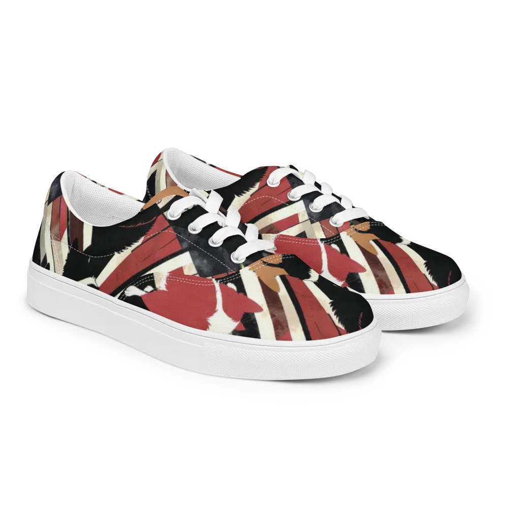Backstreet Cats on Men's Lace-Up Canvas Shoes — Right Front