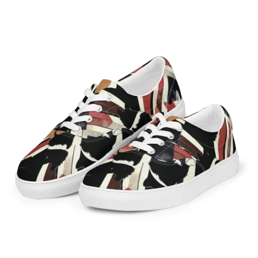 Backstreet Cats on a Men's Lace-Up Canvas Shoes
