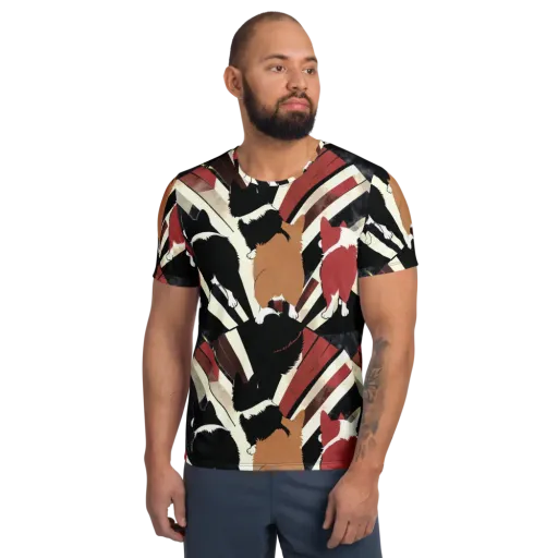 Backstreet Cats on a Men's Athletic T-Shirt