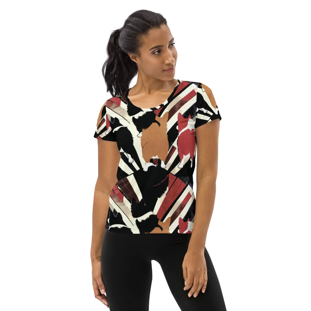 Backstreet Cats on Women's Athletic T-Shirt — Front