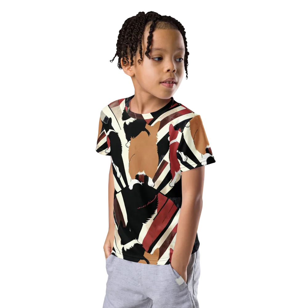 Backstreet Cats on Kids Crew Neck T-Shirt — Left Front