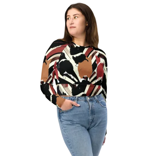 Backstreet Cats on a Long Sleeve Crop Top
