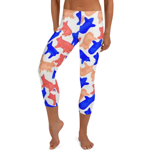 Pop Art Menagerie on a Capri Leggings