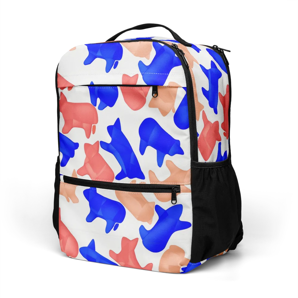 Pop Art Menagerie on Utility Backpack — Left Front