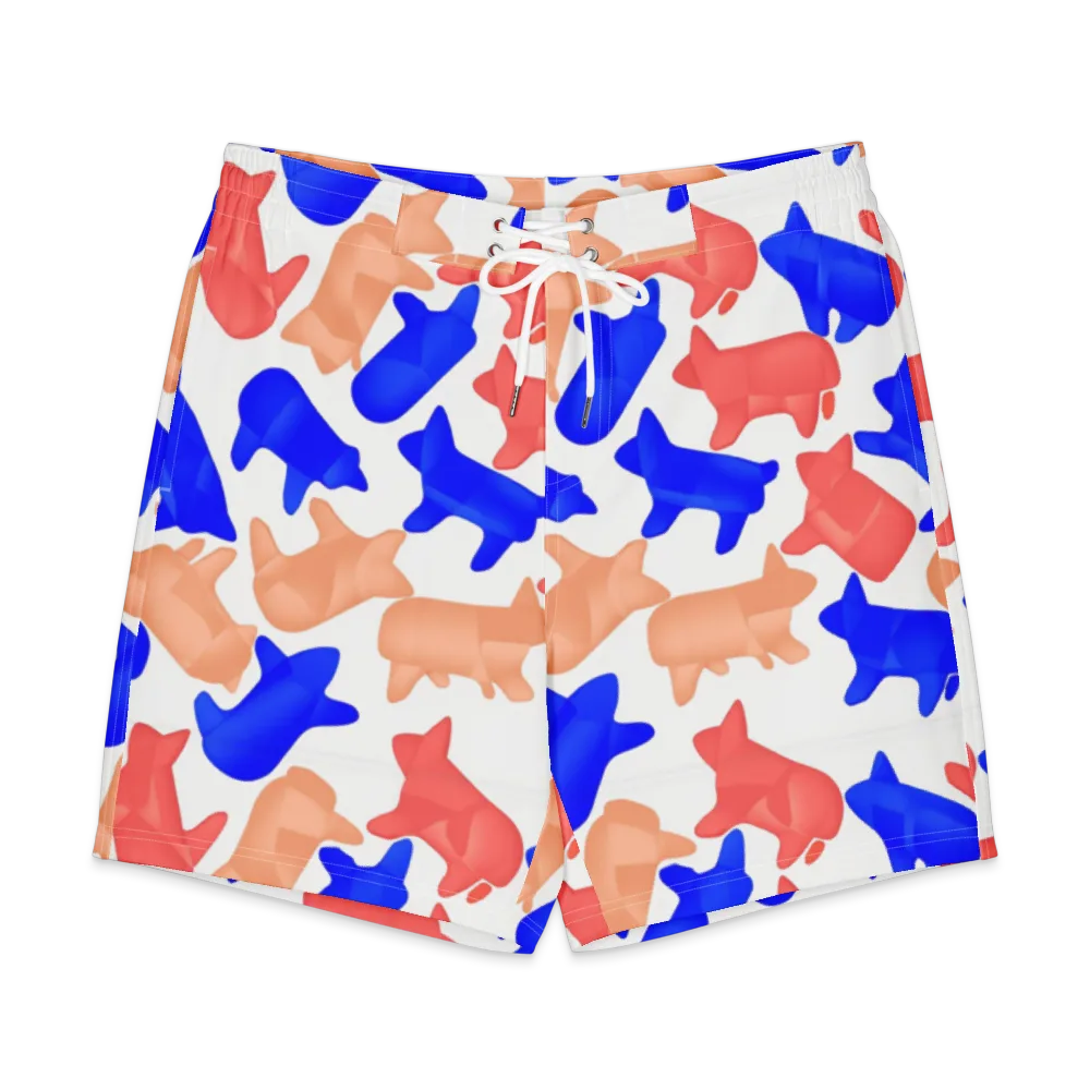 Pop Art Menagerie on Men's Board Shorts — Front