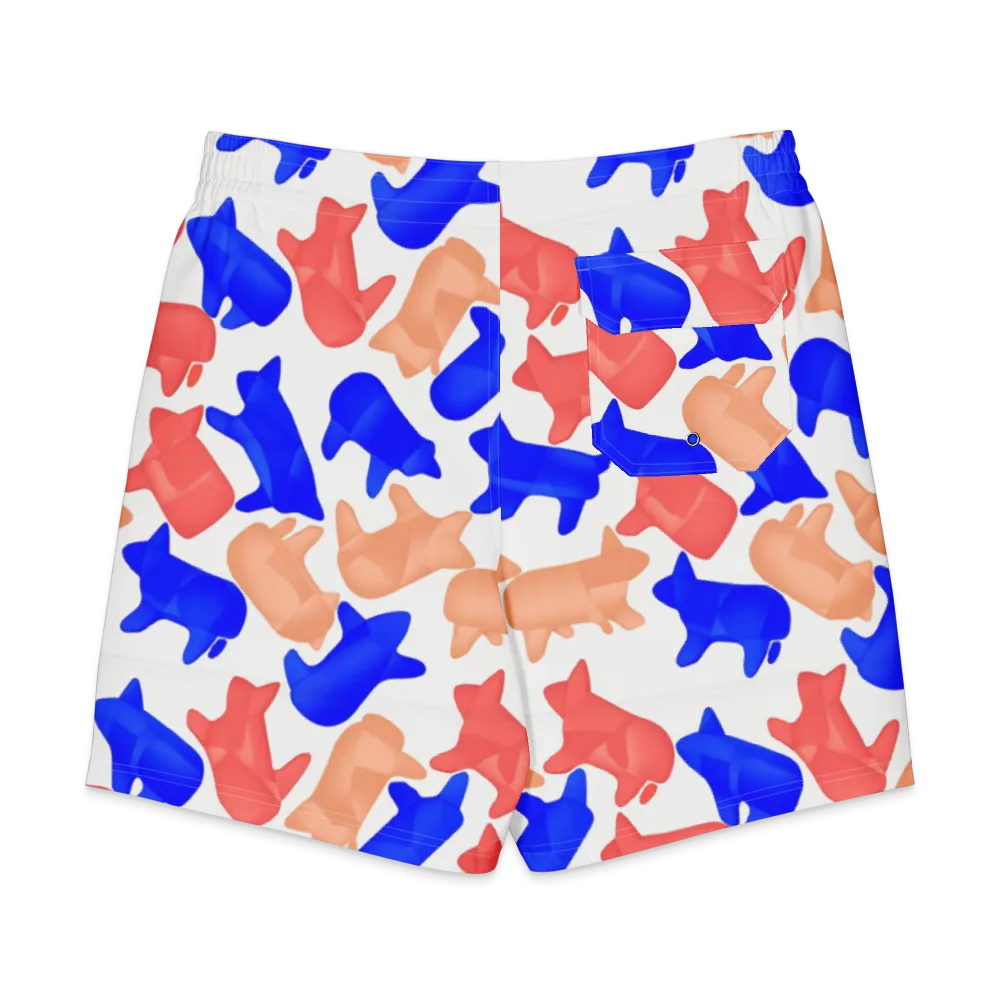 Pop Art Menagerie on Men's Board Shorts — Back