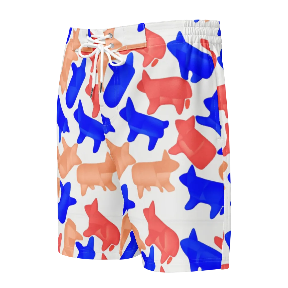 Pop Art Menagerie on Men's Board Shorts — Front