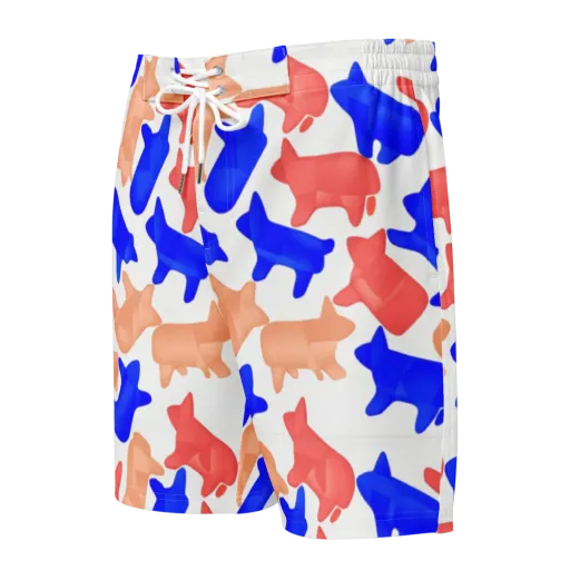 Pop Art Menagerie on a Men's Board Shorts