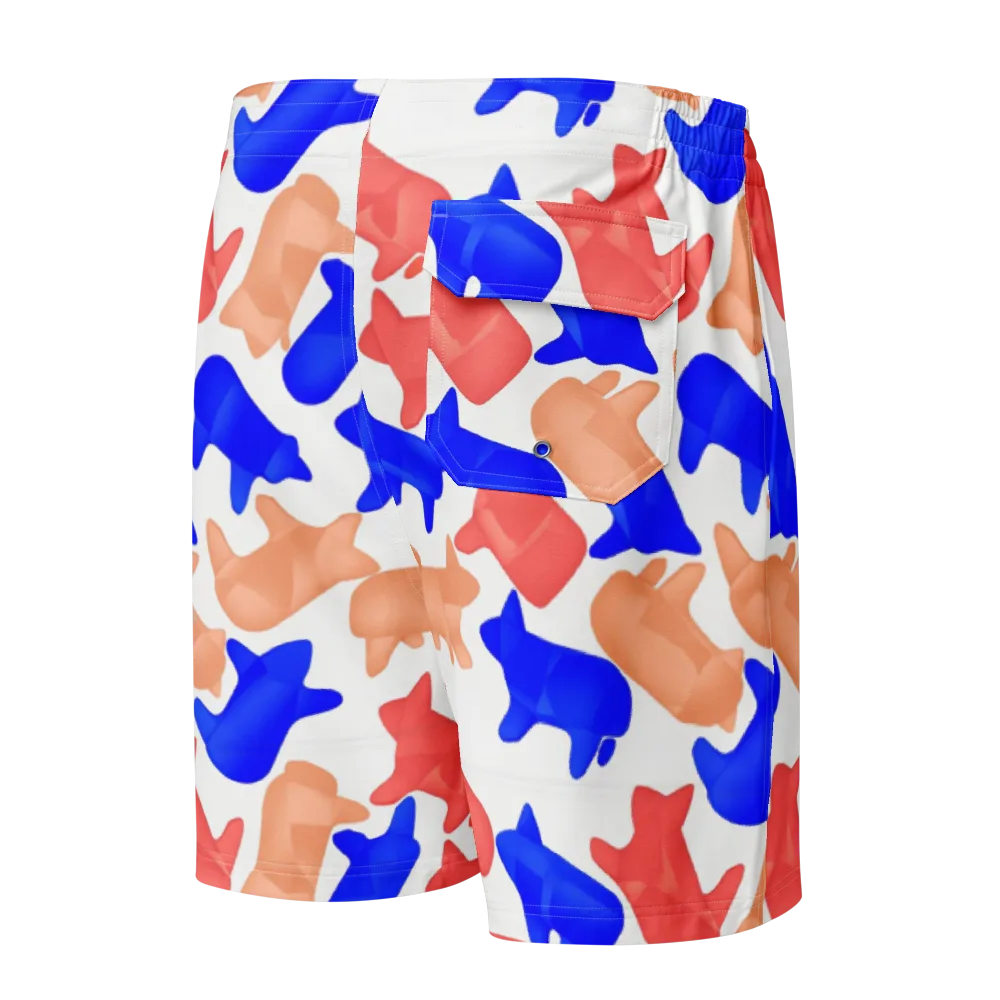 Pop Art Menagerie on Men's Board Shorts — Back