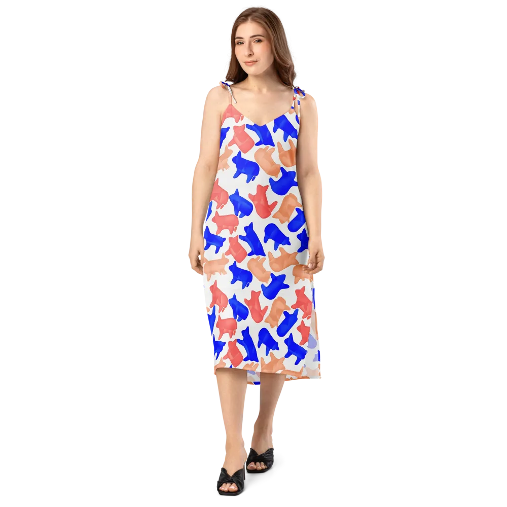 Pop Art Menagerie on Slip Dress — Front
