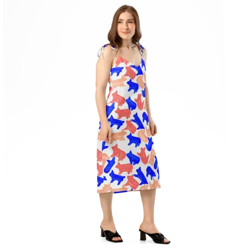 Pop Art Menagerie on a Slip Dress
