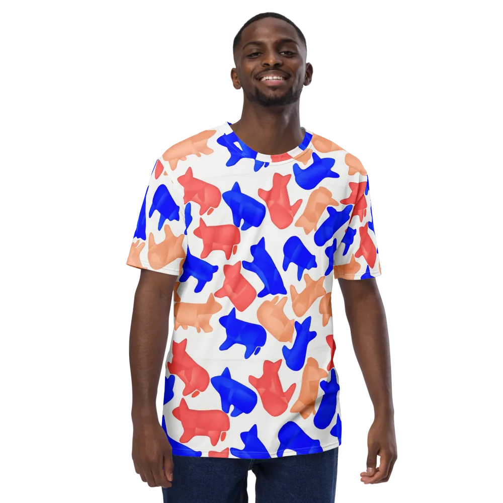 Pop Art Menagerie on Men's Crew Neck T-Shirt — Front